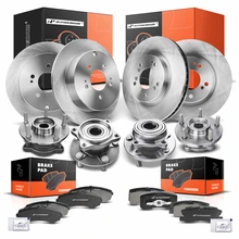 16 Pcs Front & Rear Disc Brake Rotors & Ceramic Brake Pads & Hub Bearings for 2004-2008 2010-2011 Mitsubishi Endeavor