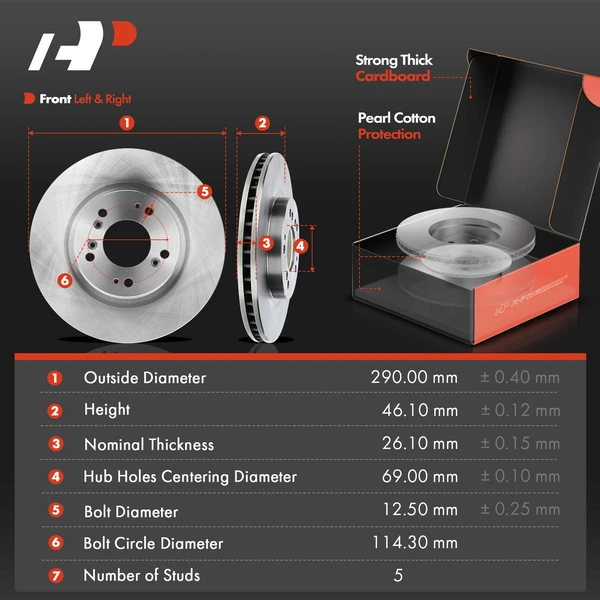 16 Pcs Front & Rear Disc Brake Rotors & Ceramic Brake Pads & Hub Bearings for Mitsubishi Endeavor