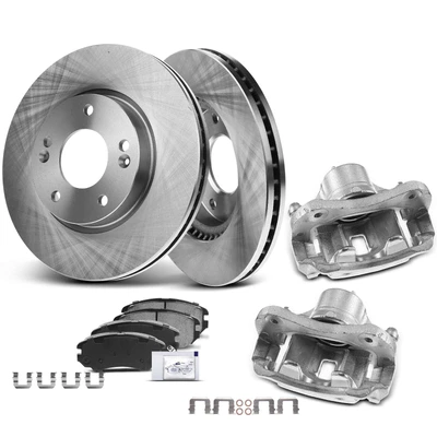 8 Pcs Front Disc Brake Rotors & Ceramic Brake Pads & Brake Calipers