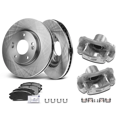 8 Pcs Front Disc Brake Rotors & Ceramic Brake Pads & Brake Calipers