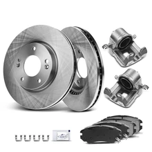 8 Pcs Front Disc Brake Rotors & Ceramic Brake Pads & Brake Calipers for 2005-2010 Kia Sportage