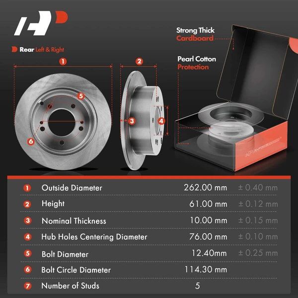 8 Pcs Rear Disc Brake Rotors & Ceramic Brake Pads & Brake Calipers for Hyundai XG300 XG350 2002-2005