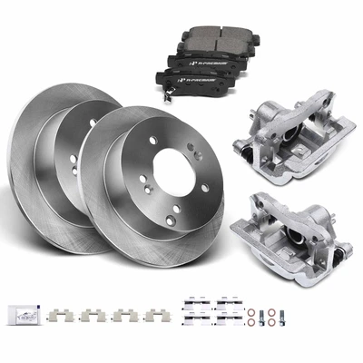 8 Pcs Rear Disc Brake Rotors & Ceramic Brake Pads & Brake Calipers