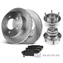 8 Pcs Rear Disc Brake Rotors & Ceramic Brake Pads & Hub Bearings for 2005-2010 Kia Sportage