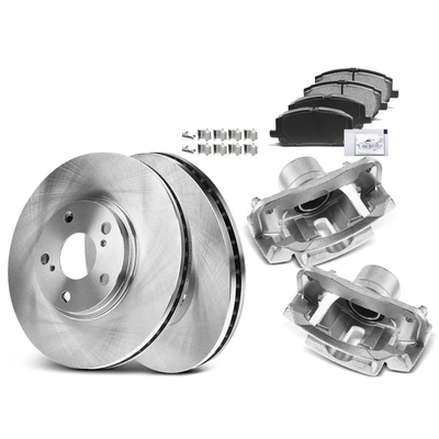 8 Pcs Front Disc Brake Rotors & Ceramic Brake Pads & Brake Calipers