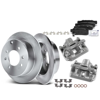 8 Pcs Rear Disc Brake Rotors & Ceramic Brake Pads & Brake Calipers