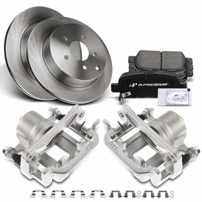 8 Pcs Rear Disc Brake Rotors & Ceramic Brake Pads & Brake Calipers