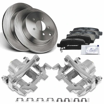 8 Pcs Rear Disc Brake Rotors & Ceramic Brake Pads & Brake Calipers