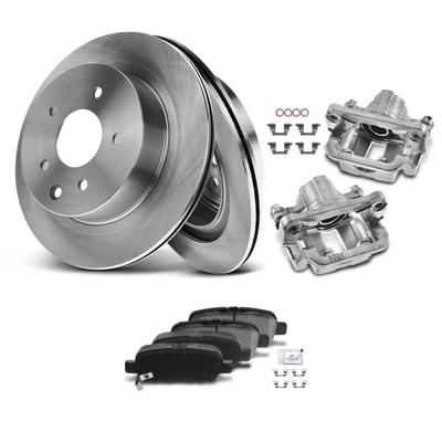 8 Pcs Rear Disc Brake Rotors & Ceramic Brake Pads & Brake Calipers