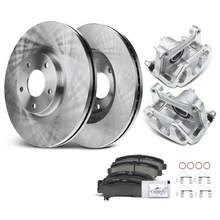 8 Pcs Front Disc Brake Rotors & Ceramic Brake Pads & Brake Calipers for 2009-2016 Nissan Maxima