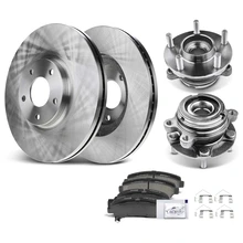 8 Pcs Front Disc Brake Rotors & Ceramic Brake Pads & Hub Bearings for 2009-2014 2016 Nissan Maxima