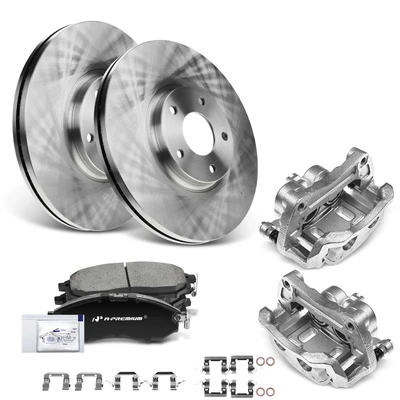 8 Pcs Front Disc Brake Rotors & Ceramic Brake Pads & Brake Calipers