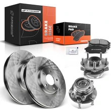 8 Pcs Front Disc Brake Rotors & Ceramic Brake Pads & Hub Bearings