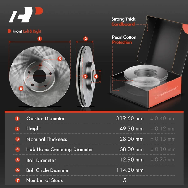 8 Pcs Front Disc Brake Rotors & Ceramic Brake Pads & Hub Bearings for INFINITI FX45 G37 M45