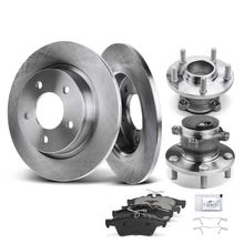 8 Pcs Rear Disc Brake Rotors & Ceramic Brake Pads & Hub Bearings