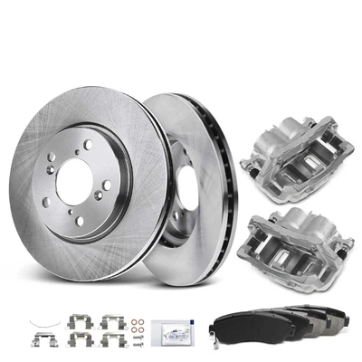 8 Pcs Front Disc Brake Rotors & Ceramic Brake Pads & Brake Calipers