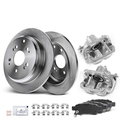 8 Pcs Rear Disc Brake Rotors & Ceramic Brake Pads & Brake Calipers