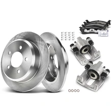 8 Pcs Rear Disc Brake Rotors & Ceramic Brake Pads & Brake Calipers for 1994-1998 Jeep Grand Cherokee