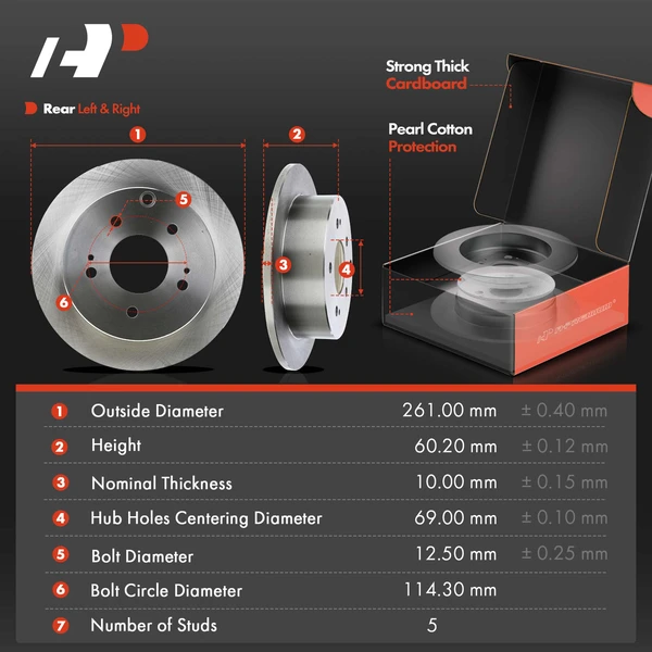 8 Pcs Rear Disc Brake Rotors & Ceramic Brake Pads & Hub Bearings for Mitsubishi Galant Eclipse