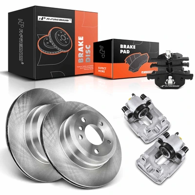 8 Pcs Rear Disc Brake Rotors & Ceramic Brake Pads & Brake Calipers