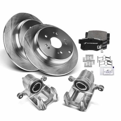 8 Pcs Rear Disc Brake Rotors & Ceramic Brake Pads & Brake Calipers