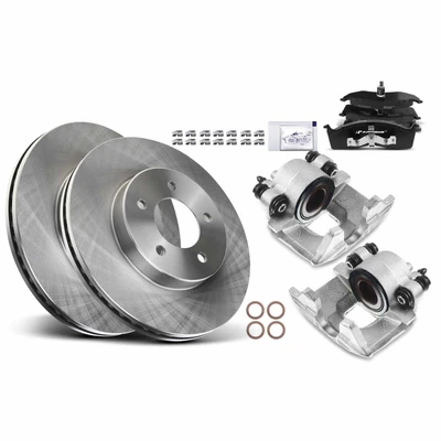 8 Pcs Front Disc Brake Rotors & Ceramic Brake Pads & Brake Calipers