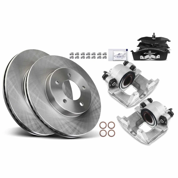 8 Pcs Front Disc Brake Rotors & Ceramic Brake Pads & Brake Calipers for 1998-2004 Dodge Intrepid