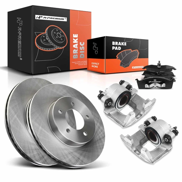 8 Pcs Front Disc Brake Rotors & Ceramic Brake Pads & Brake Calipers for Chrysler 300M 99-04 Concorde