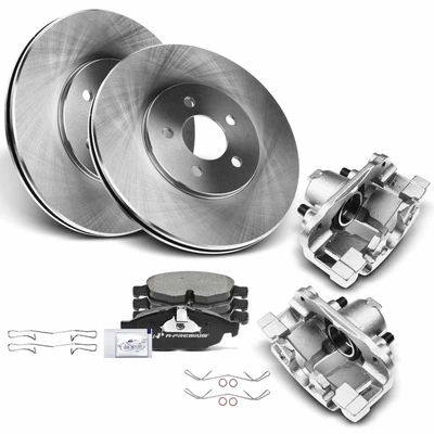 8 Pcs Front Disc Brake Rotors & Ceramic Brake Pads & Brake Calipers