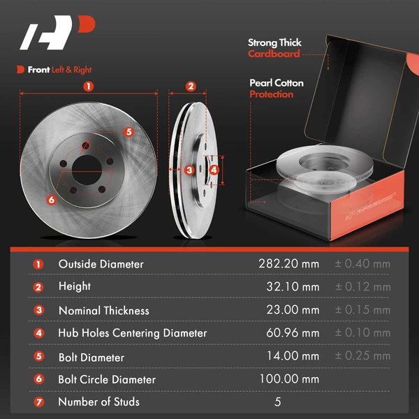 8 Pcs Front Disc Brake Rotors & Ceramic Brake Pads & Hub Bearings for Chrysler Sebring Dodge 01-06