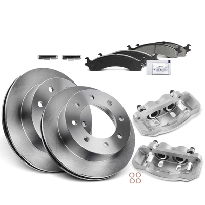 8 Pcs Front Disc Brake Rotors & Ceramic Brake Pads & Brake Calipers