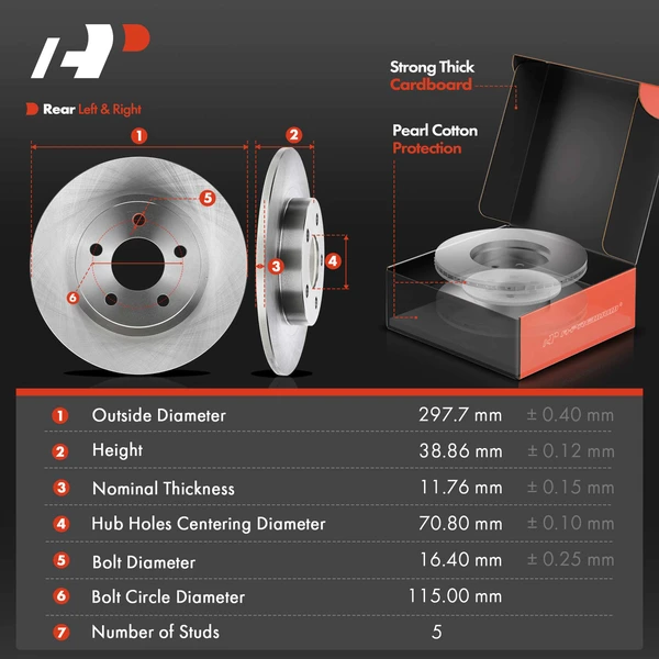 16 Pcs Front & Rear Disc Brake Rotors & Ceramic Brake Pads & Hub Bearings for Cadillac Buick Pontiac