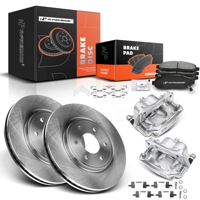 8 Pcs Front Disc Brake Rotors & Ceramic Brake Pads & Brake Calipers