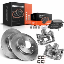 8 Pcs Rear Disc Brake Rotors & Ceramic Brake Pads & Brake Calipers