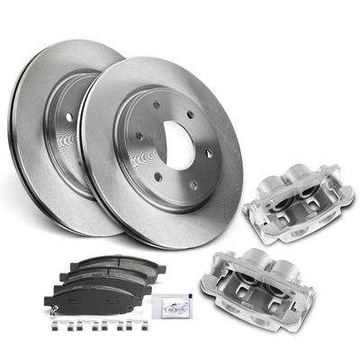 8 Pcs Front Disc Brake Rotors & Ceramic Brake Pads & Brake Calipers