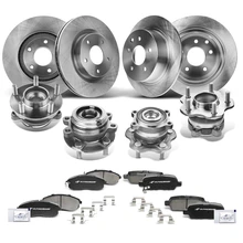 16 Pcs Front & Rear Disc Brake Rotors & Ceramic Brake Pads & Hub Bearings