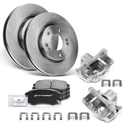 8 Pcs Front Disc Brake Rotors & Ceramic Brake Pads & Brake Calipers