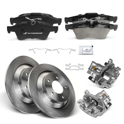 8 Pcs Rear Disc Brake Rotors & Ceramic Brake Pads & Brake Calipers