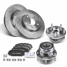 8 Pcs Front Disc Brake Rotors & Ceramic Brake Pads & Hub Bearings for 2008-2015 Scion xB