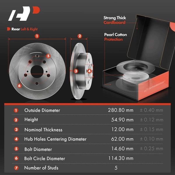 8 Pcs Rear Disc Brake Rotors & Ceramic Brake Pads & Brake Calipers for Toyota RAV4 2012-2018