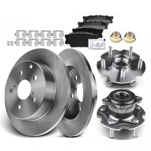 8 Pcs Rear Disc Brake Rotors & Ceramic Brake Pads & Hub Bearings for 2006-2018 Toyota RAV4