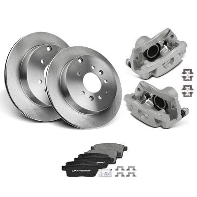 8 Pcs Rear Disc Brake Rotors & Ceramic Brake Pads & Brake Calipers