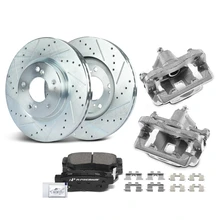 8 Pcs Rear Disc Brake Rotors & Ceramic Brake Pads & Brake Calipers for 2007-2010 Hyundai Elantra