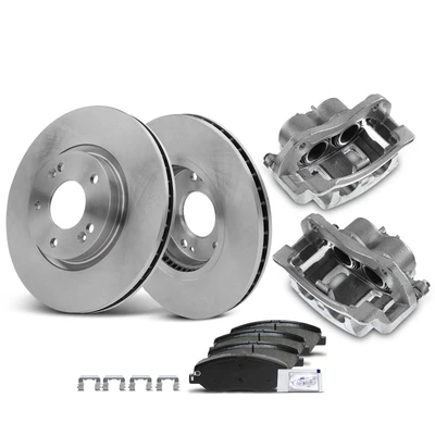 8 Pcs Front Disc Brake Rotors & Ceramic Brake Pads & Brake Calipers