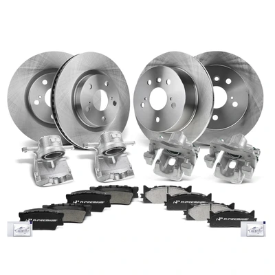 16 Pcs Front & Rear Disc Brake Rotors & Ceramic Brake Pads & Brake Calipers
