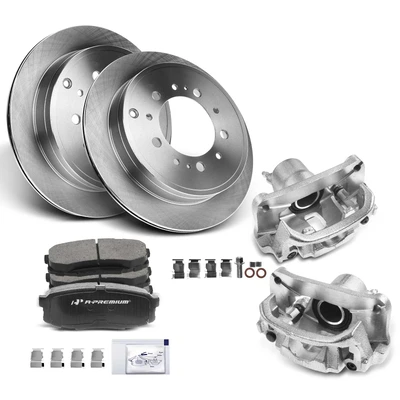8 Pcs Rear Disc Brake Rotors & Ceramic Brake Pads & Brake Calipers