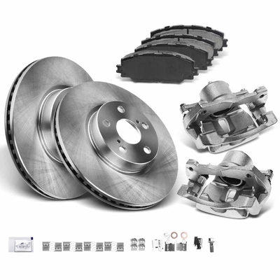 8 Pcs Front Disc Brake Rotors & Ceramic Brake Pads & Brake Calipers