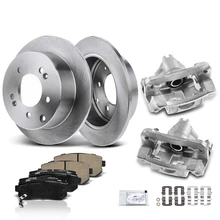 8 Pcs Rear Disc Brake Rotors & Ceramic Brake Pads & Brake Calipers for 2010-2013 Kia Forte