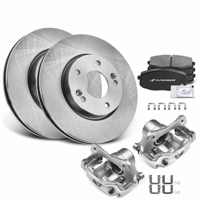 8 Pcs Front Disc Brake Rotors & Ceramic Brake Pads & Brake Calipers