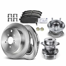 8 Pcs Rear Disc Brake Rotors & Ceramic Brake Pads & Hub Bearings for 2013-2016 Scion FR-S